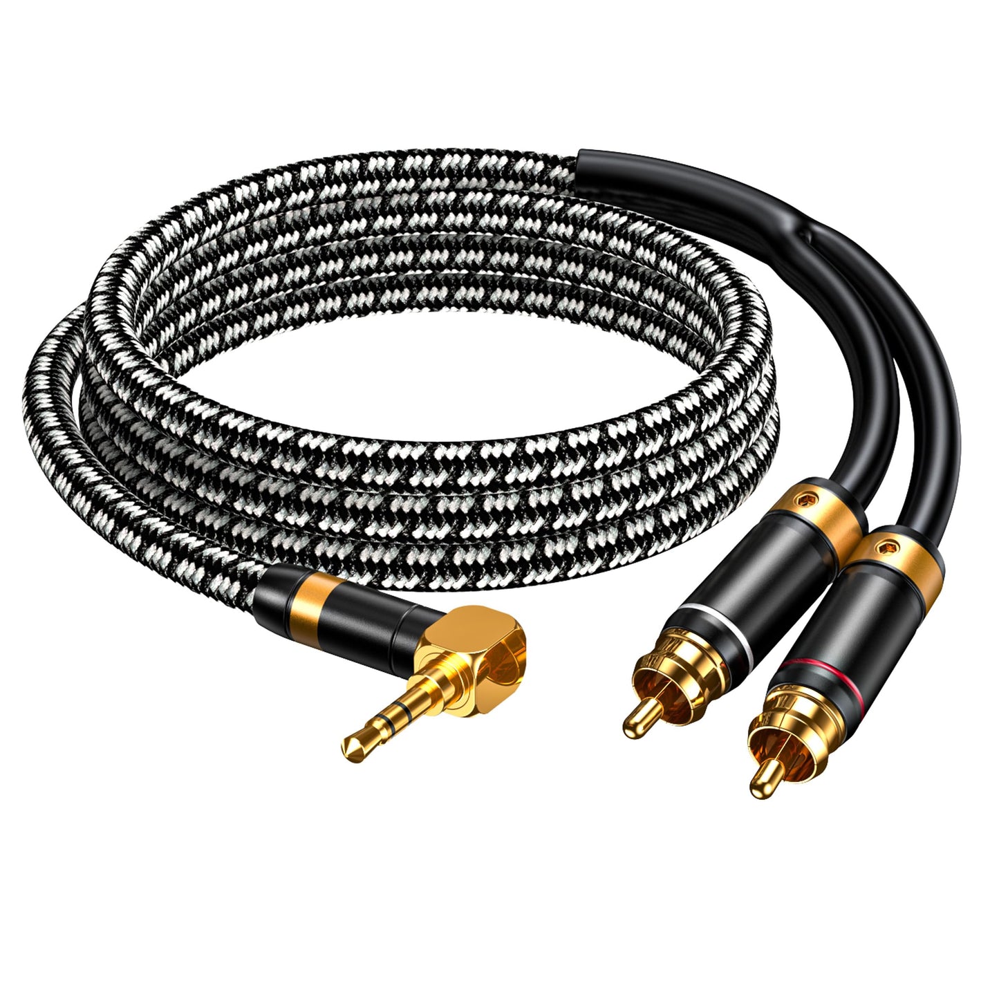 Wekuant Audiophile RCA Cable, [2M/6.5Feet, Silvered-Plated Copper core] 3.5mm Male to 2RCA Male Stereo Audio Adapter Cable with Outer diameters 6.5mm