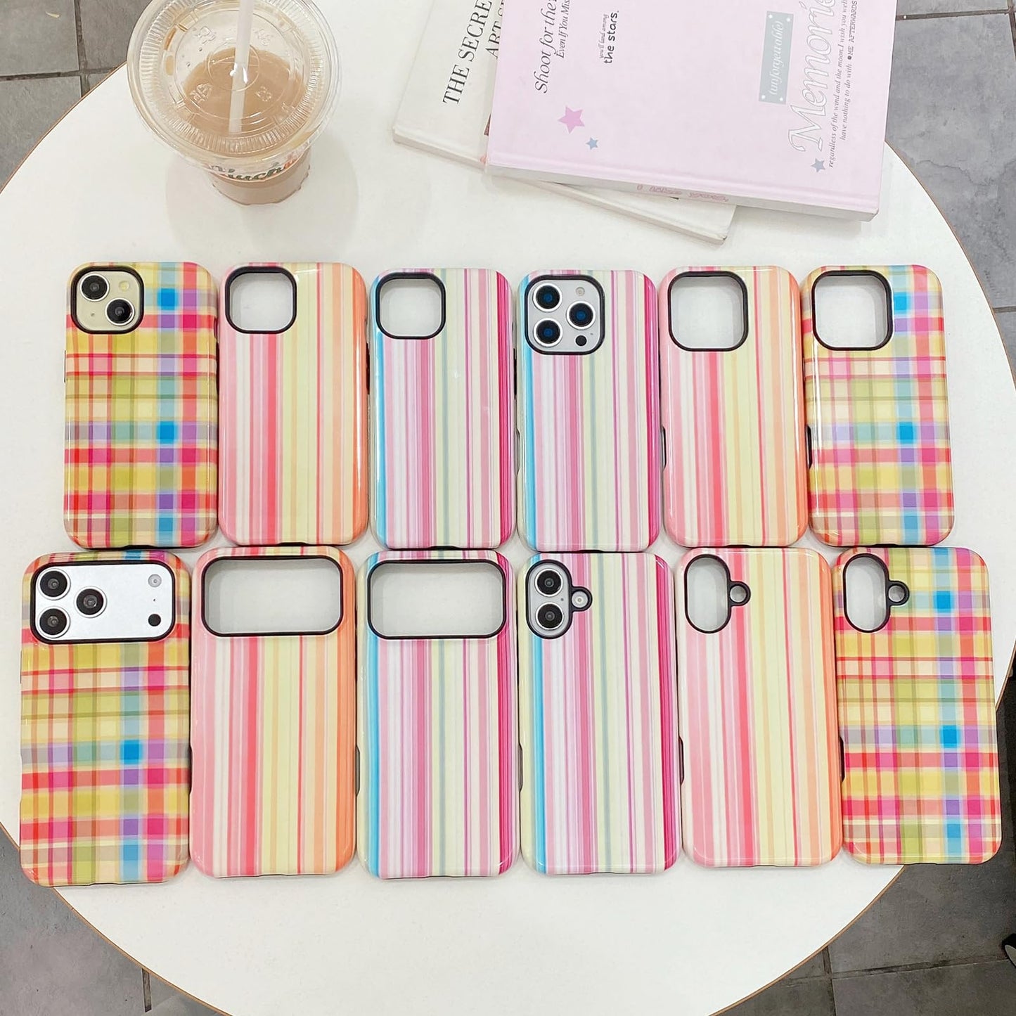 XYUQZQ Colorful Striped Pattern Phone Case,for iPhone 17 Pro Max