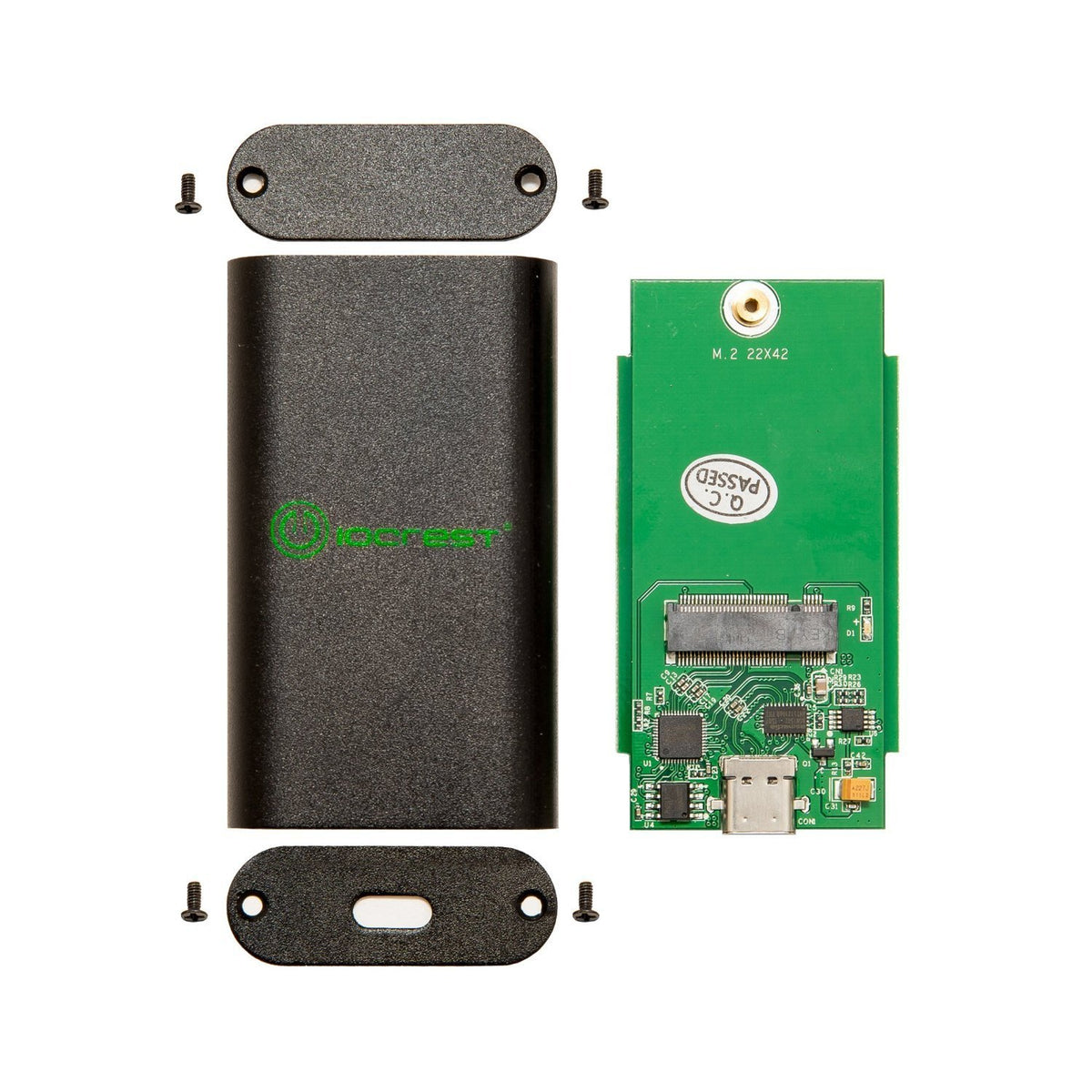 Syba Aluminum M.2 NGFF B-Key to USB 3.1 Type-C M.2 2242 SSD Enclosure Portable External Solid State Drive Enclosure SY-ENC25040