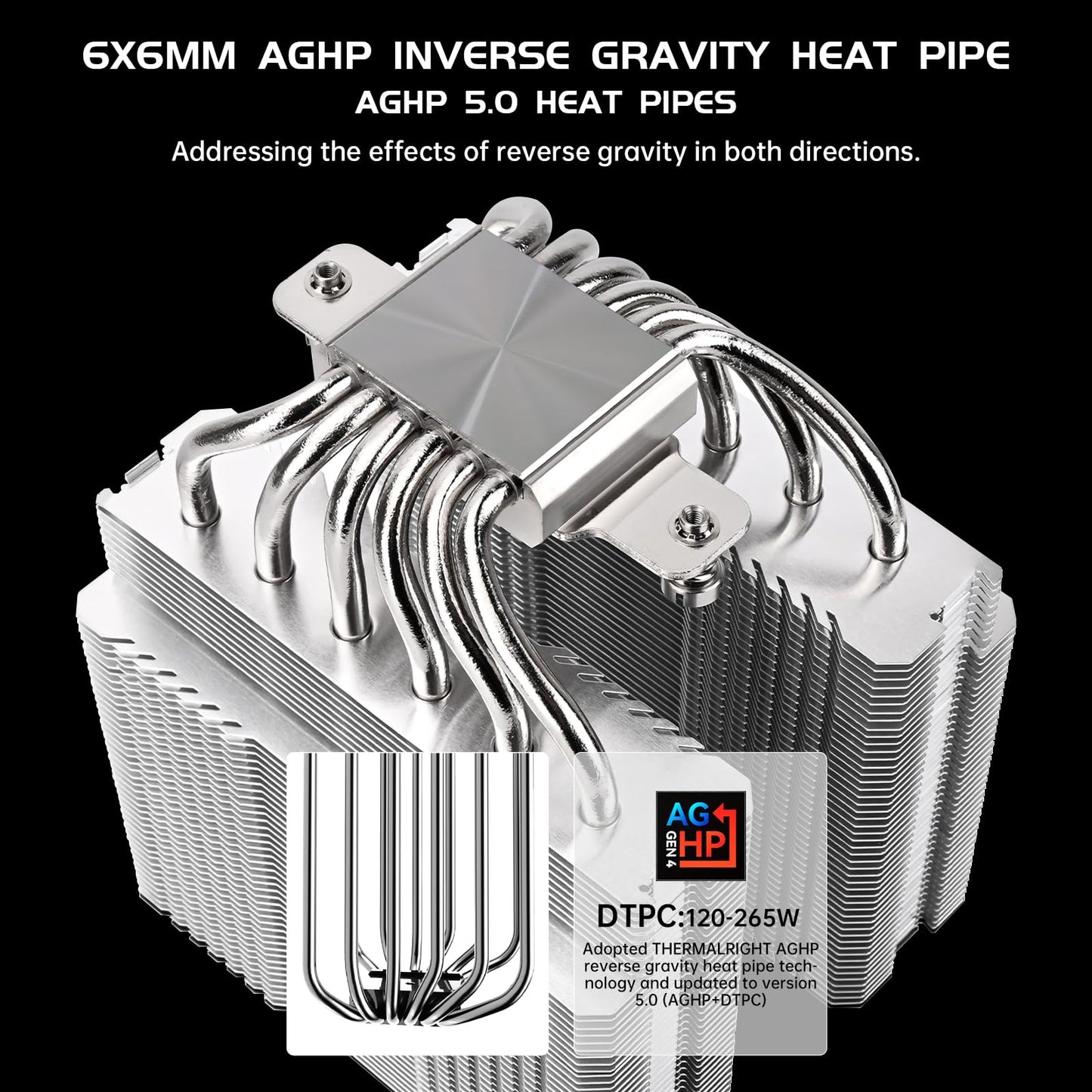 Thermalright Peerless Assassin 120 SE V2 CPU Cooler, Dual Tower, 6 Heat Pipes, Dual 120mm PWM Fans, 1850RPM, for AMD AM4/AM5 and Intel LGA1851/1700