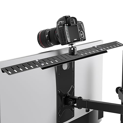 HumanCentric DSLR Monitor Mount Extra Large, Desk Camera Mounting, Light Webcam, Microphone Shelf for Monitor VESA Arm, Replace Clamp Tripods