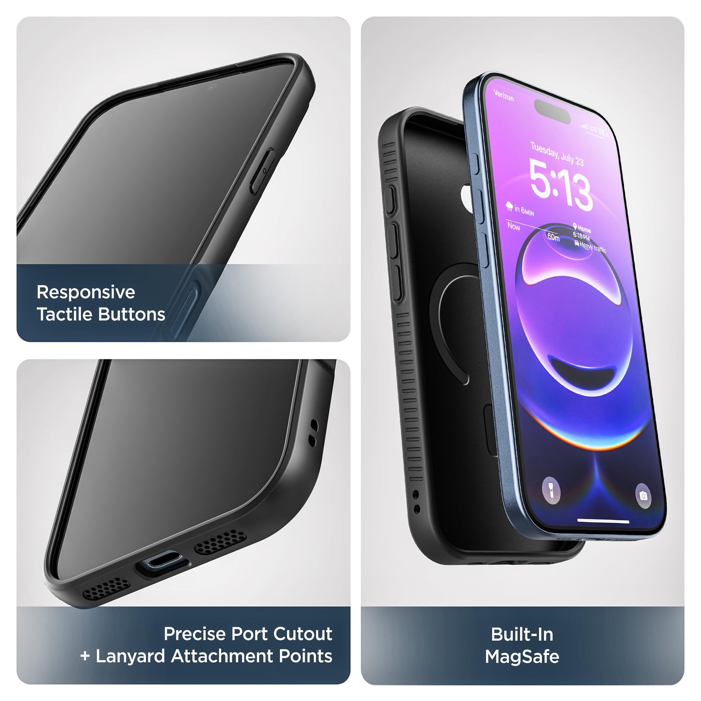 Encased SlimShield for iPhone 17 Belt Clip Case with Phone Holster (Compatible with MagSafe) Matte Black