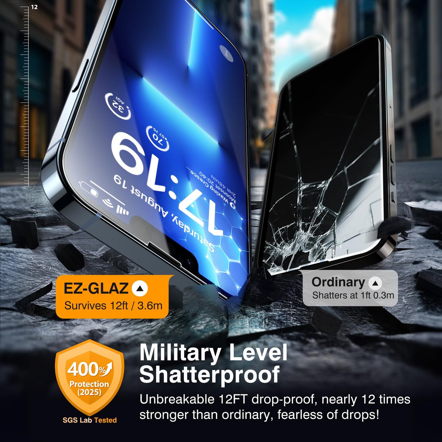 EZ-GLAZ-4-Pack Screen Protector for iPhone 13 Pro 6.3 inch Transparent HD Clear with Flawless Fit Kit + 2-Pack Camera Lens Protector, Bubble-Free