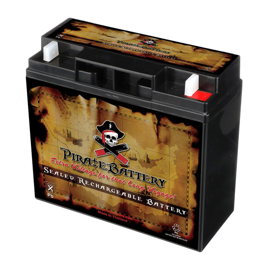 Pirate Battery 12V 19AH T3 Maintenance-Free Battery for Alarm Systems, Scooters, Toys, Emergency Lights, and More - Nut and Bolt (T3) Terminal