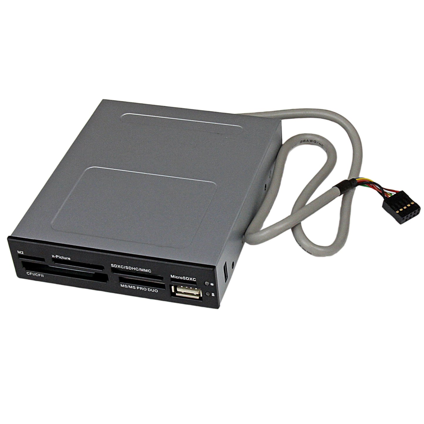 StarTech.com 3.5in Front Bay 22-in-1 USB 2.0 Internal Multi Media Memory Card Reader with Simultaneous Access - CF/SD/MMC/MS/xD - Black , TAA
