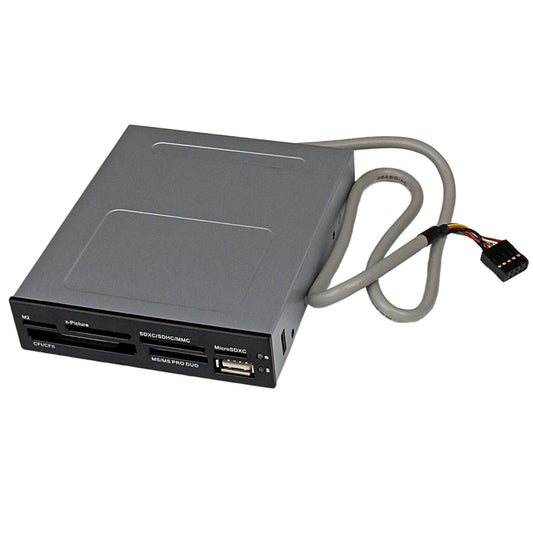 StarTech.com 3.5in Front Bay 22-in-1 USB 2.0 Internal Multi Media Memory Card Reader with Simultaneous Access - CF/SD/MMC/MS/xD - Black , TAA