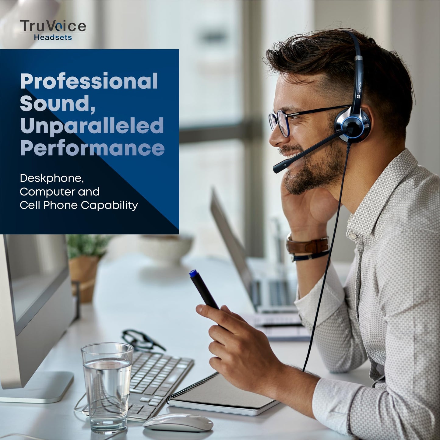 TruVoice HD-500 Premium Single Ear Headset with Noise Canceling Microphone and 2.5mm Cable for Cisco SPA303, SPA502g, SPA504g, SPA508g, SPA509g