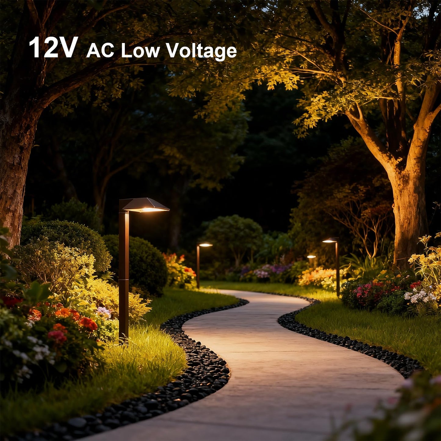GOODSMANN Low Voltage Landscape Path Lights 0.6W LED Sidewalk Landscape Lighting 22 Lumen Outdoor Electric Walkway & Pathway Lights Wired Bronze