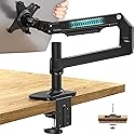 Ergounion Single Monitor Arm Desk Mount, Holds Screens up to 40 Inches and 25 lbs, Fully Adjustable Vesa Monitor Mount with C-Clamp and Grommet Base