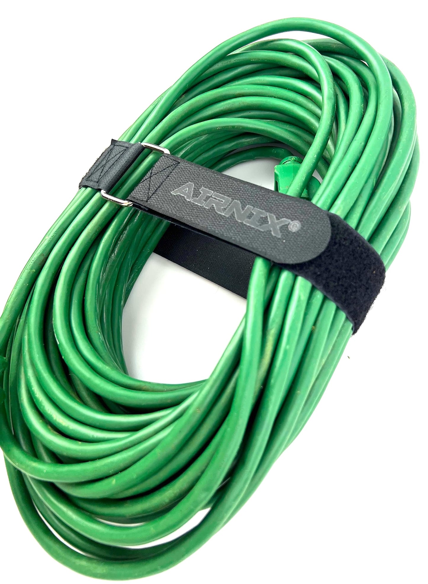 AIRNIX 4pc 22" x 1.5" (19" useable) Hook and Loop Nylon Cinch Straps, Reusable Fastening, Securing, Cable Straps, Metal Buckle, Black