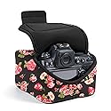 USA Gear Camera Sleeve (Large) for Mid-Size SLRs Compatible with Sony A7 V, Canon EOS R6 Mark II, Nikon Z50II & more - Padded Neoprene DSLR Case