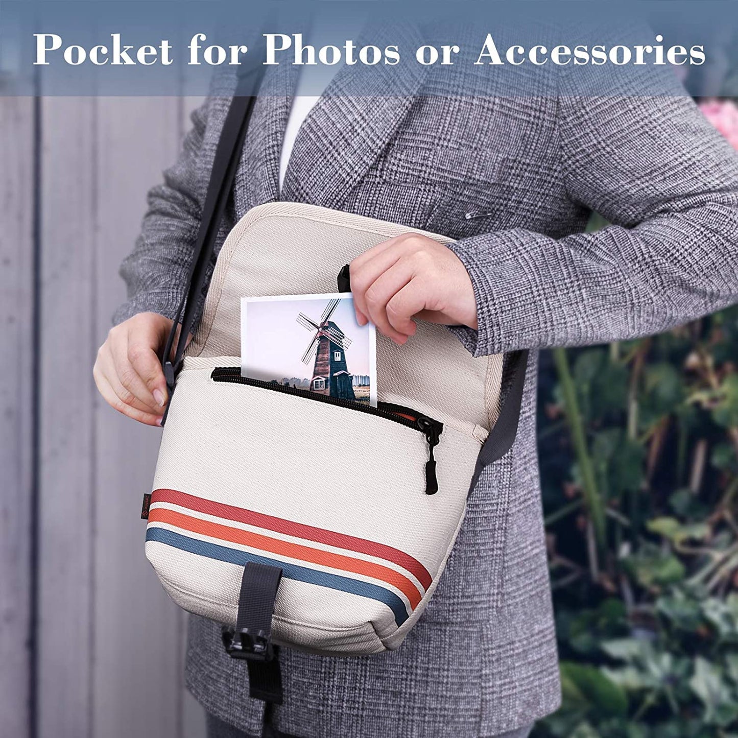 FINTIE Crossbody Camera Bag Compatible with Polaroid Now+ Generation 3rd/2nd/1st I-Type, Polaroid Flip, OneStep 2 VF, I-2 Instant Film Camera Travel