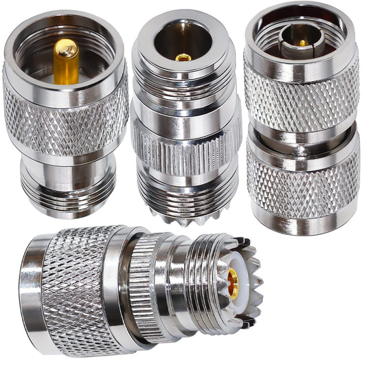 TUOLNK UHF to N Connector Kit N-Type Male/Female to SO239 UHF Male/Female RF Coaxial Adapter for Extension Cable/Antenna CCTV N to UHF Coax Adapter