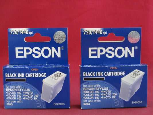 Epson S020093 Inkjet Cartridge (Black, 2 Pack)