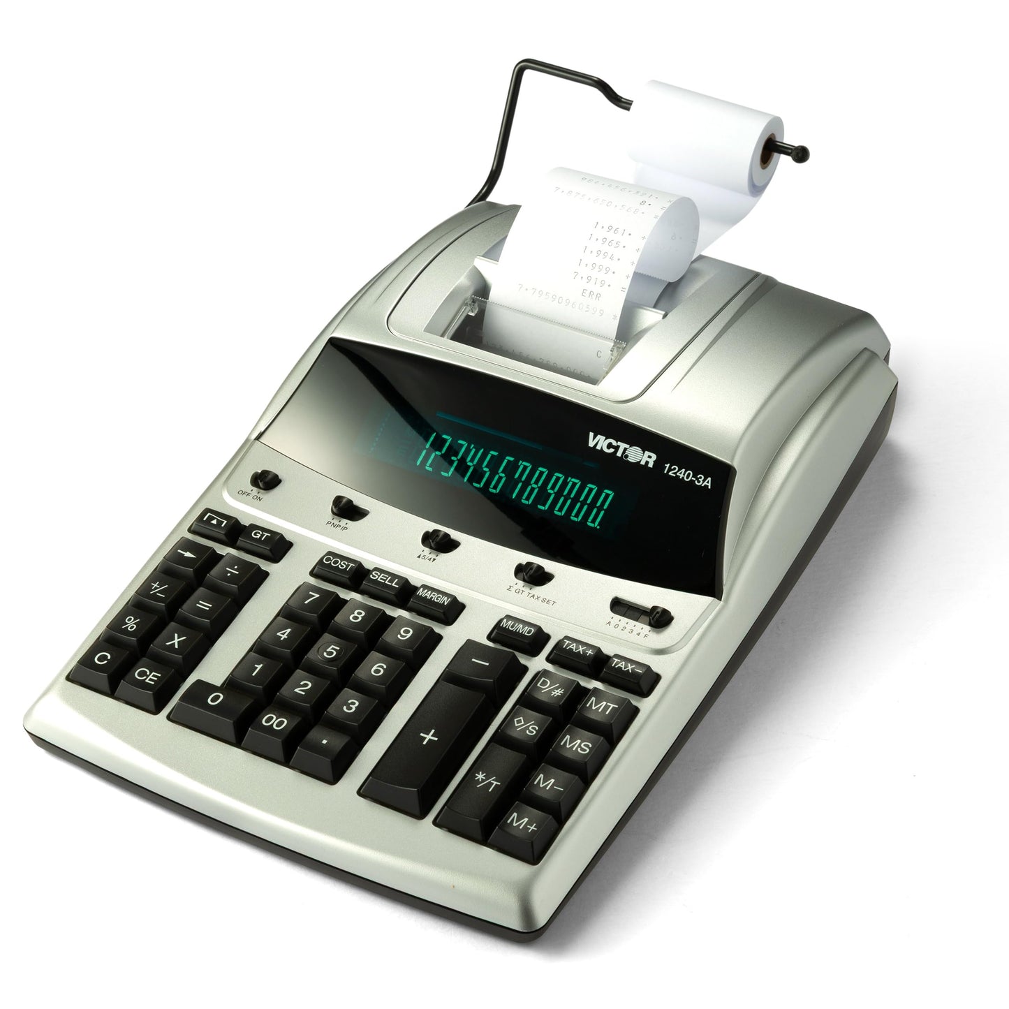 Victor 12-Digit Desktop Adding Machine, Large Easy To Read Display, Tape Print Out with 4,5 lines-per-second ribbon printer, Tax, Cost, Sell