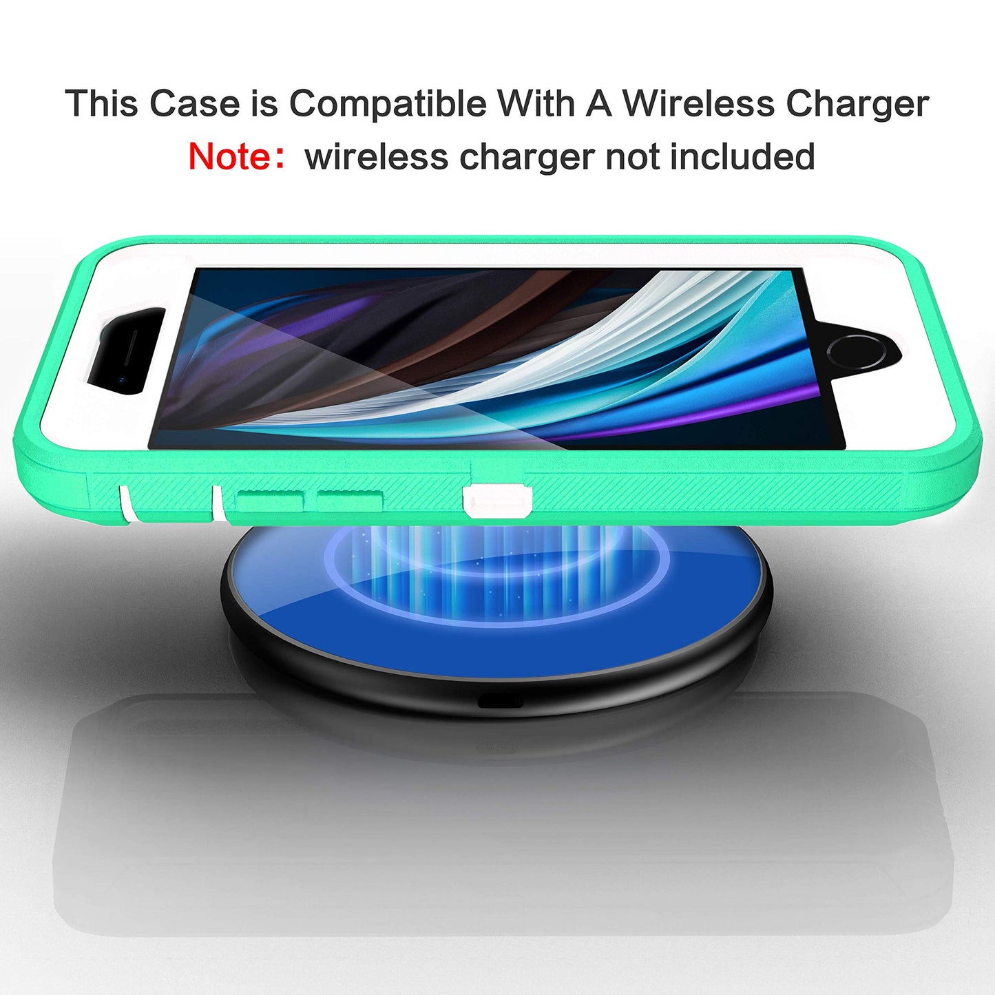 MXX iPhone SE 2020 Heavy Duty Protective Case with Screen Protector [3 Layers] Rugged Rubber Shockproof Protection Cover & Rotating 360 Degree Belt
