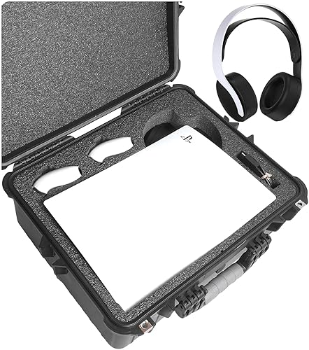 Case Club Carrying Case for PS5 (Gen 1 Disc or Digital) - Hard Shell Travel Case for Playstation 5 Console, Headset, Controllers, Games, PS5 Stand