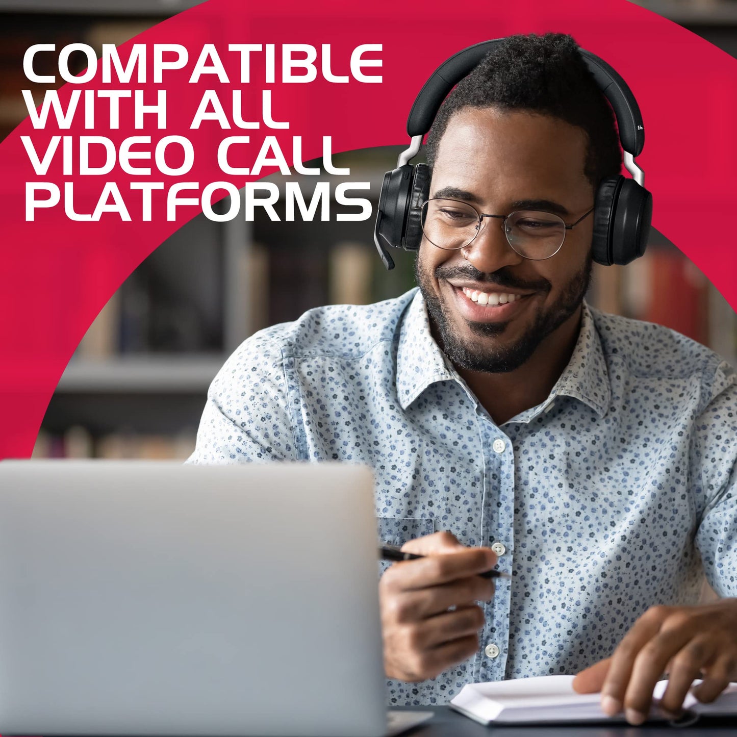 Jabra Evolve2 65 Bluetooth UC Headset - USB Dongle, Compatible with Google Meet, Zoom, Webex, Ideal for Long Cellphone Phone Calls, Online Video…