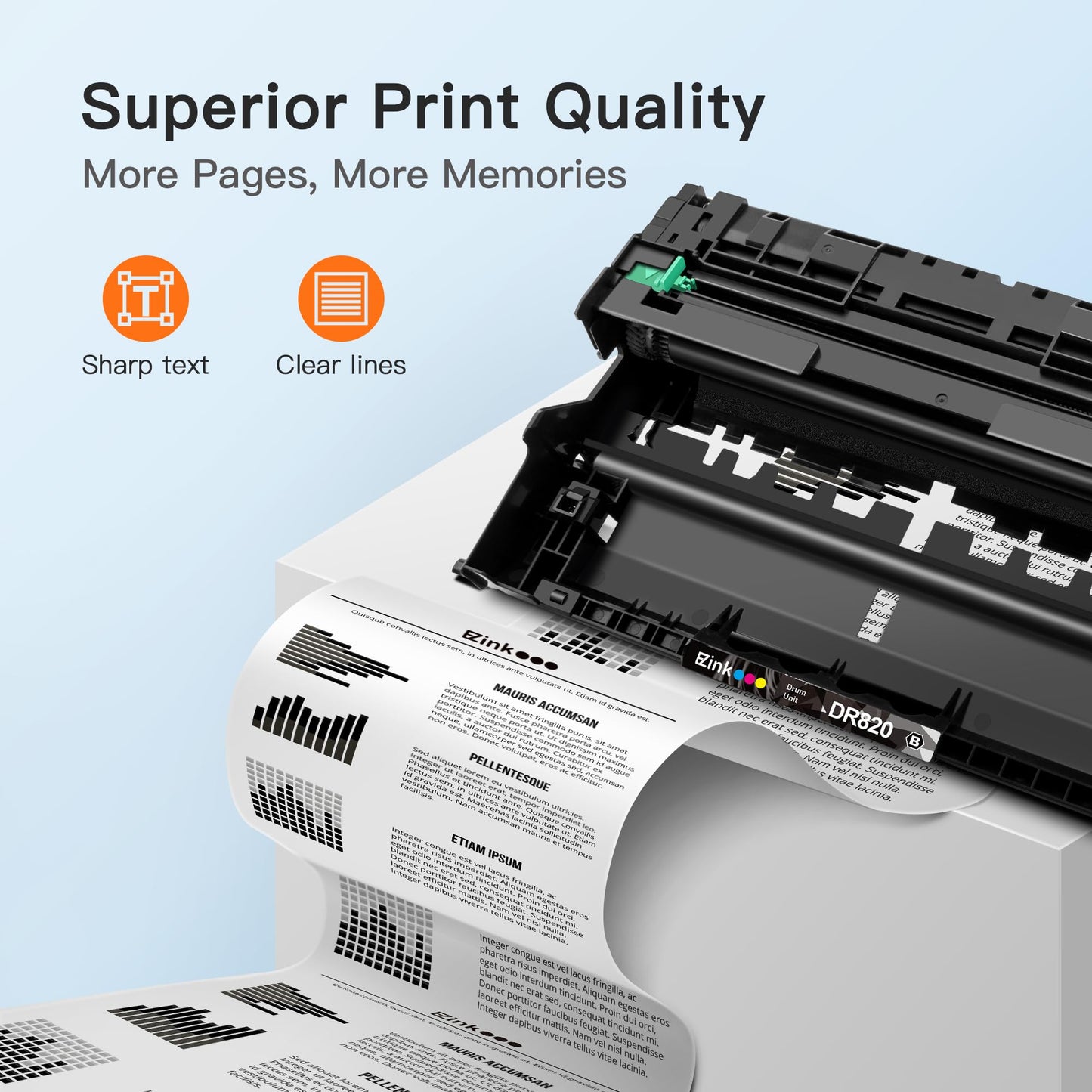 E-Z Ink Compatible Drum Unit Replacement for Brother DR 820 DR820 DR-820 Compatible with MFC-L5900DW HL-L6200DW HL-L5100DN MFC-L5800DW MFC-L5700DW