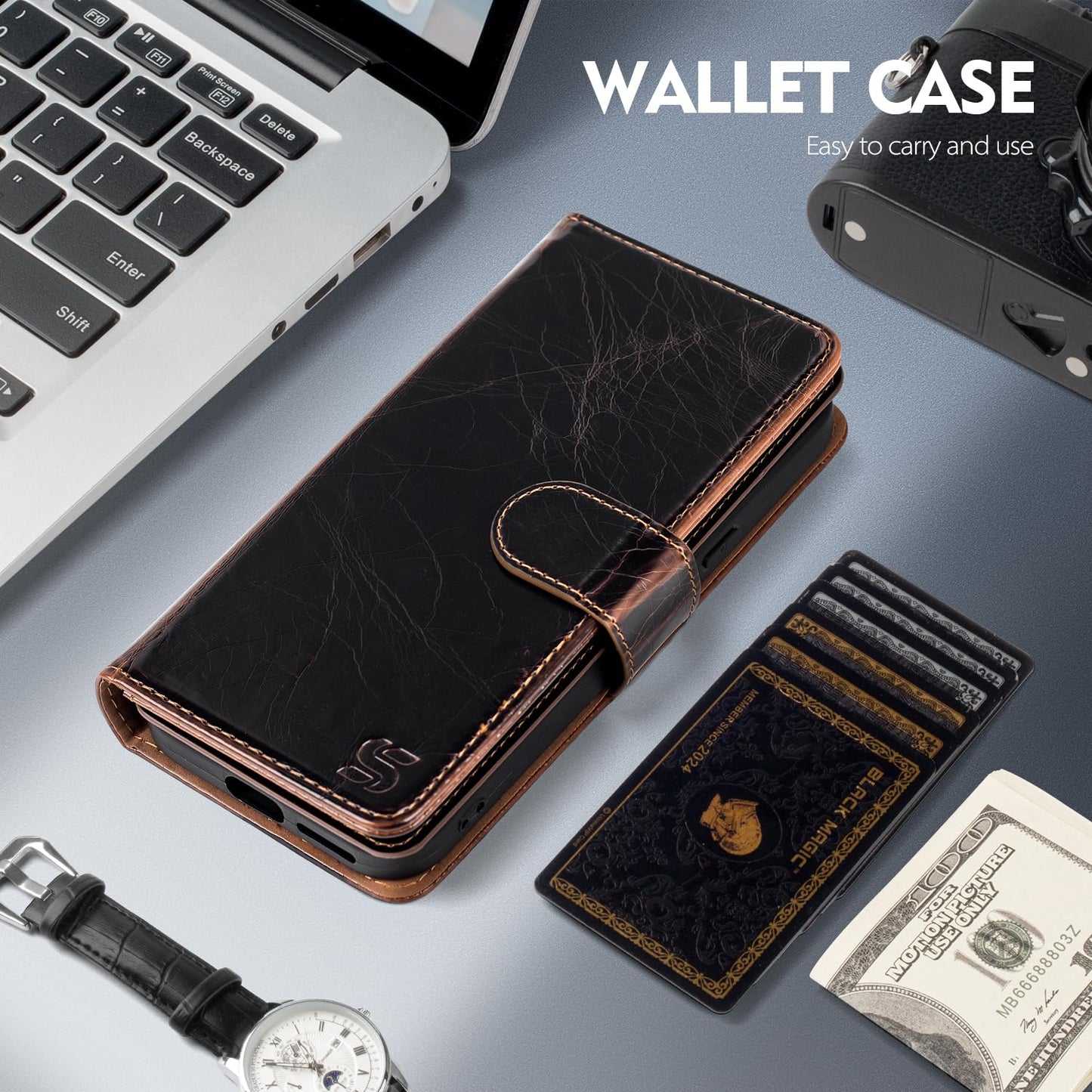 Shieldtop Compatible with iPhone 14 Wallet Case with Card Holder,Women Men RFID Blocking PU Leather Folio Flip TPU Protective Cover Credit Card