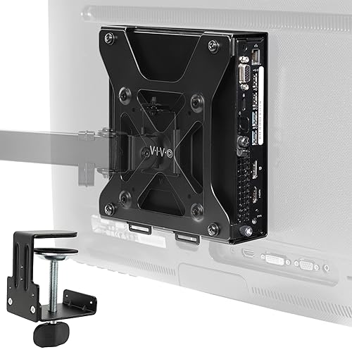 VIVO Behind Monitor VESA Mount Designed for Dell OptiPlex Micro CPU, Monitor Arm Computer Holder, Concealed Behind Screen, Desk Clamp Option, Black