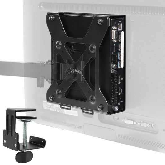 VIVO Behind Monitor VESA Mount Designed for Dell OptiPlex Micro CPU, Monitor Arm Computer Holder, Concealed Behind Screen, Desk Clamp Option, Black