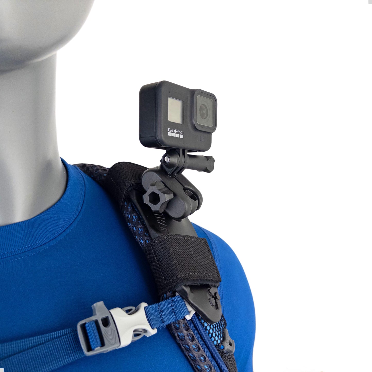 STUNTMAN Pack Mount High-Stability - Backpack Shoulder Strap Mount for Action Cameras - Fits GoPro, DJI Osmo (Action 5 Pro, 4, 3, 2), Insta360 (Ace