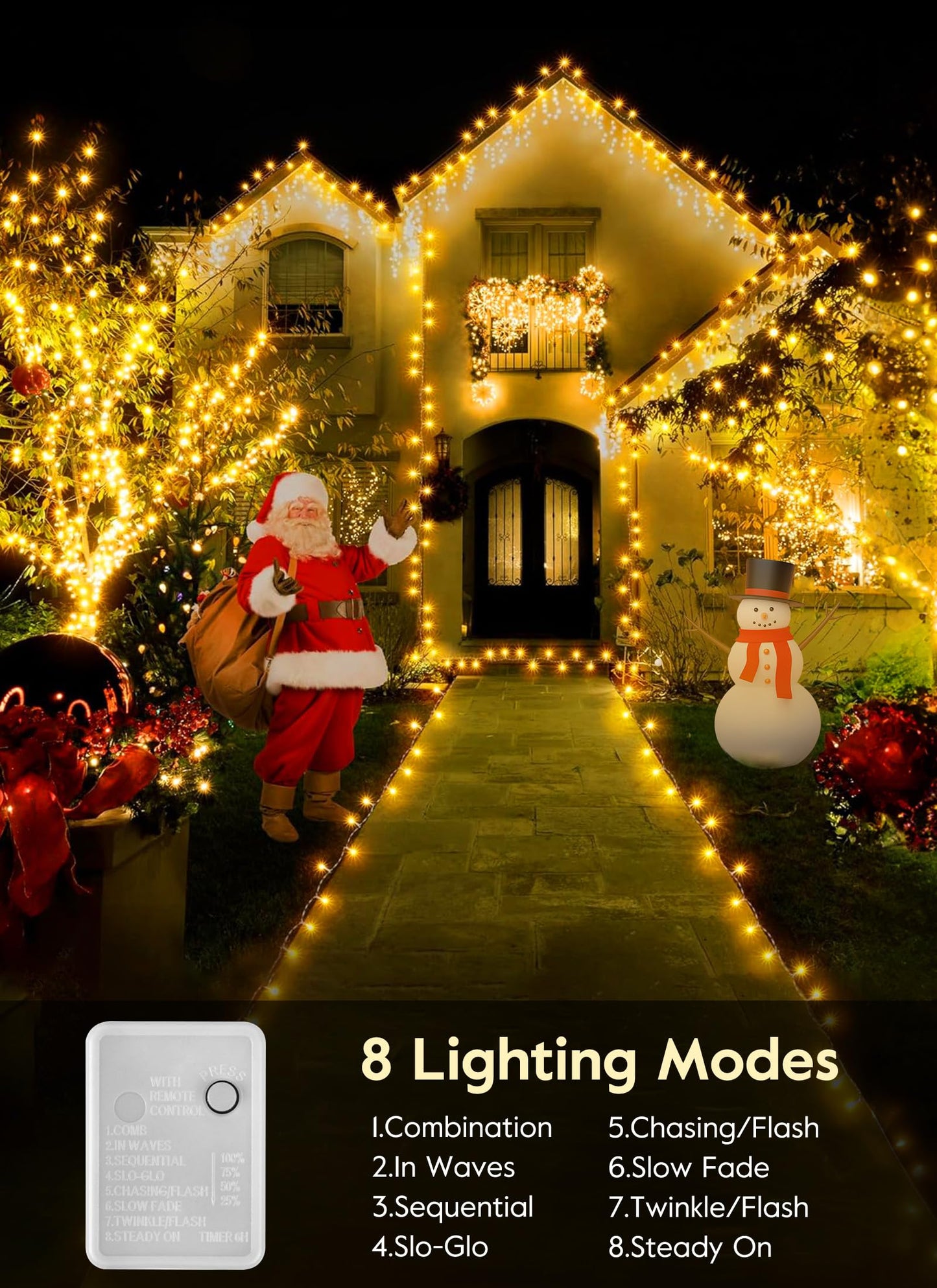 66FT 200 LED Christmas Tree Lights, Twinkle Fairy Lights String with 8 Flashing Modes String Lights for Indoor Bedroom Outdoor Christmas Trees Garland