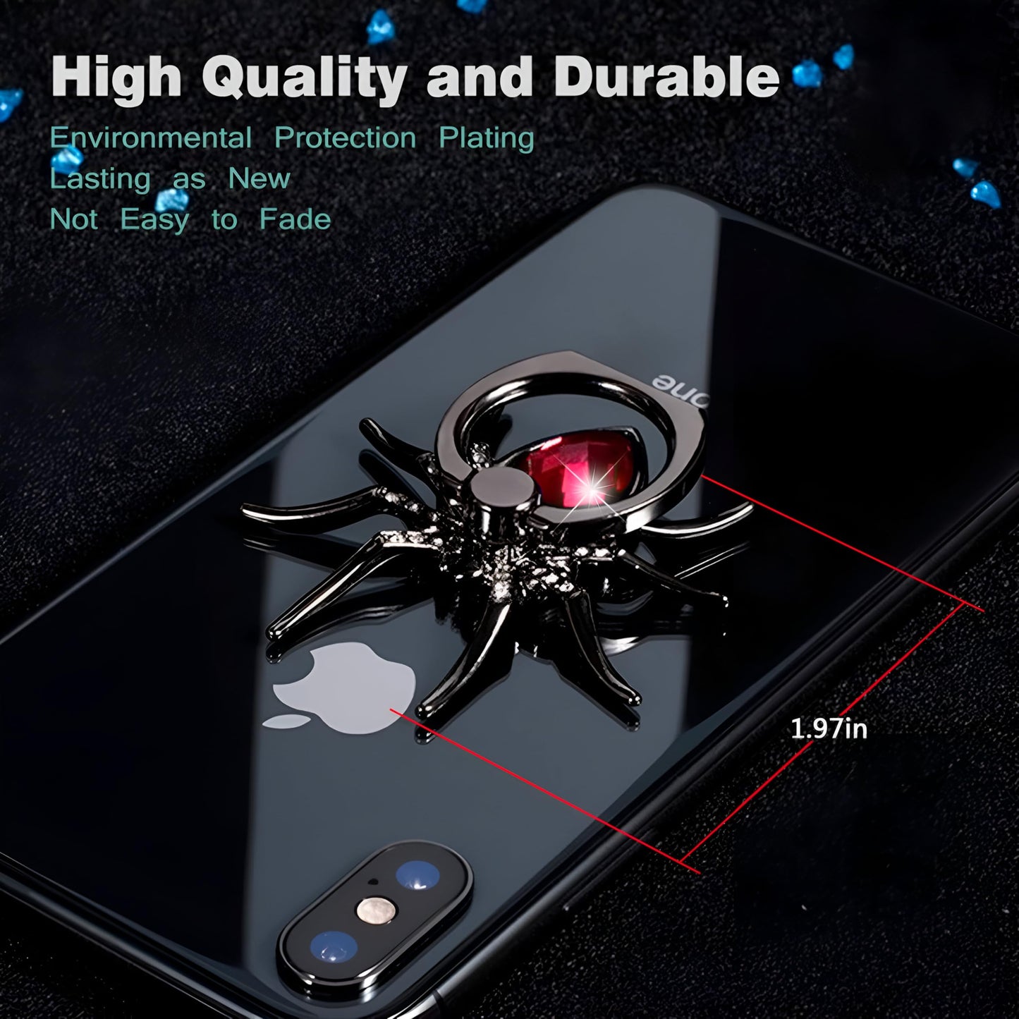 Spider Design Phone Ring Holder 360° Rotating Finger Grip Stand Kickstand for Smartphones and Tablets - Universal Mobile Accessory, Anti-Drop