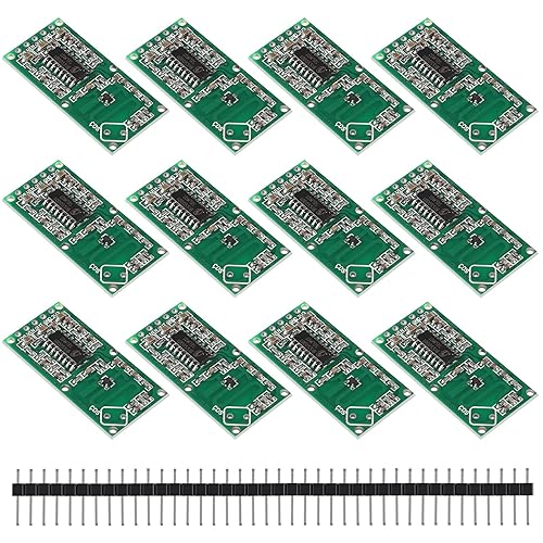 DWEII 12PCS RCWL-0516 Motion Detection Sensor, Microwave Radar Sensor, Switch Module, for Arduino ESP8266 Nodemcu Wemos, for Raspberry PI, for Human