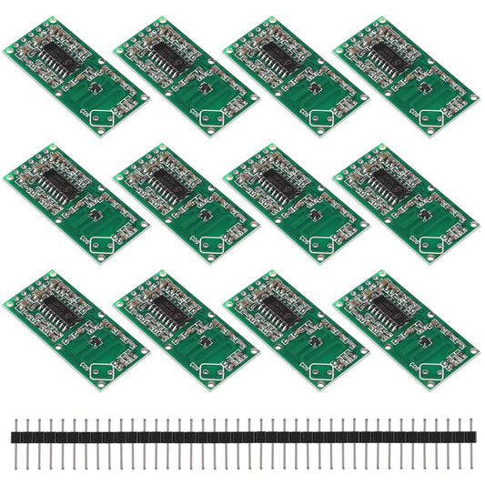 DWEII 12PCS RCWL-0516 Motion Detection Sensor, Microwave Radar Sensor, Switch Module, for Arduino ESP8266 Nodemcu Wemos, for Raspberry PI, for Human