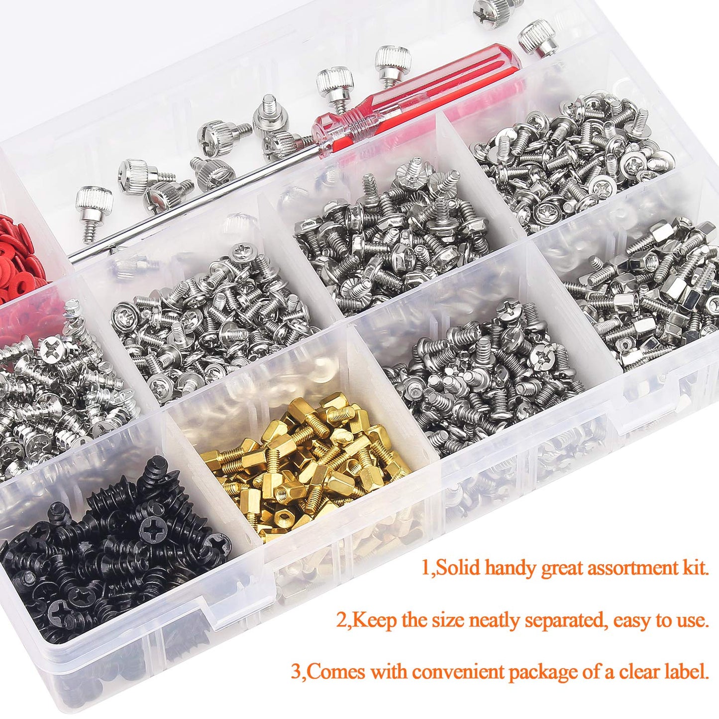 HELIFOUNER 810 Pieces Computer Standoffs Screws Assortment Kit with a Screwdriver