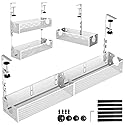 Multi-Model Under Desk Cable Management Tray 2 Packs Metal Under Desk Wire Management Clamp Mount Under Table Cord Management No Damage The Desk