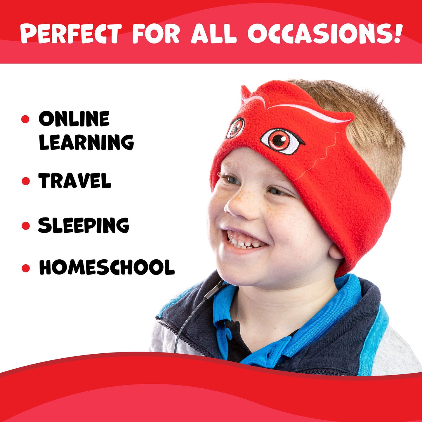 CozyPhones PJ Masks Owlette Kids Headphones Over The Ear Headband Headphones - Volume Limited with Thin Speakers & Soft Fleece Headband