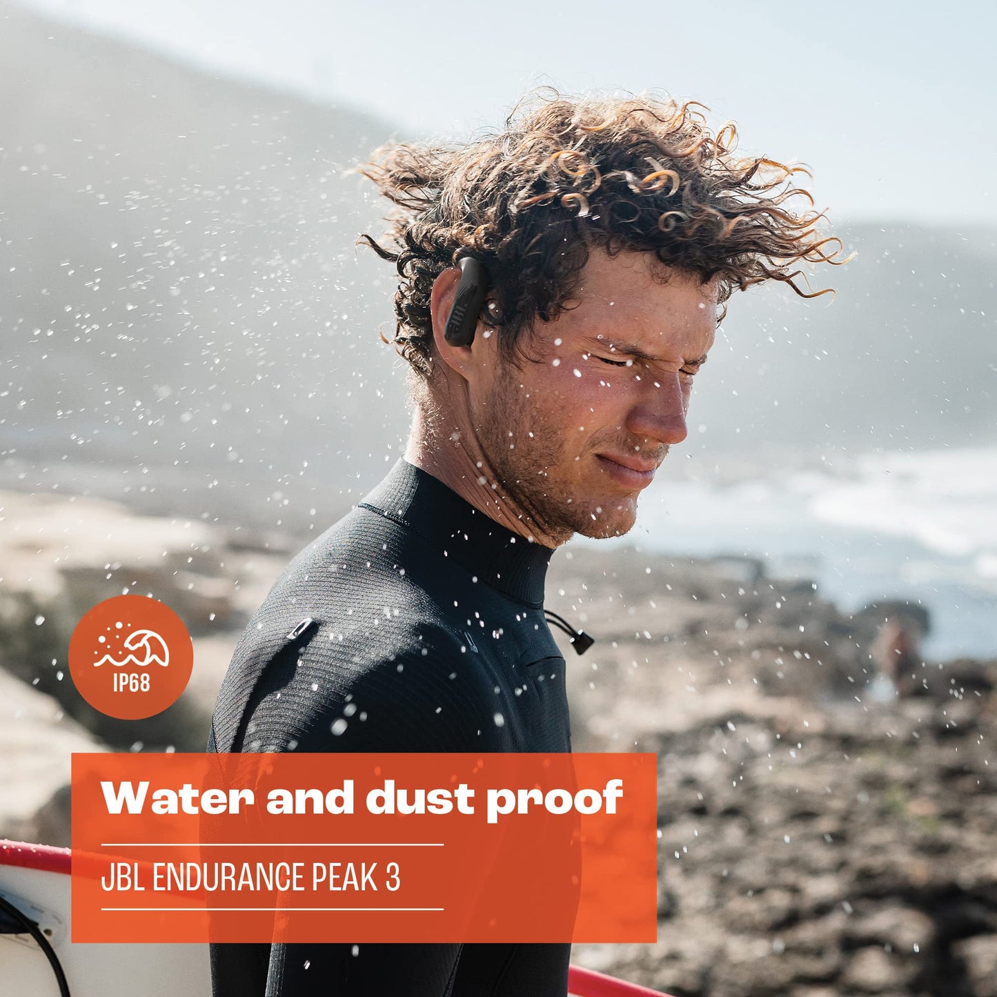 JBL Endurance Peak 3 - Dust and Water Proof (IP68) True Wireless Active Earbuds, JBL Pure Bass Sound, Up to 50 Total Hours of Playback with Speed
