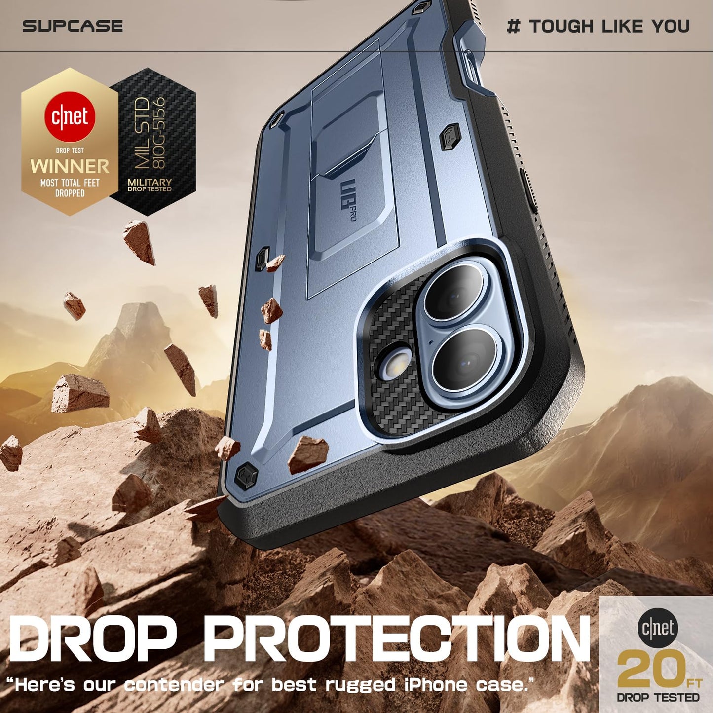 SUPCASE for iPhone 16 Case with Screen Protector (Unicorn Beetle Pro), [Built-in Stand & Belt-Clip] [Military-Grade Protection] Full Body Heavy Duty