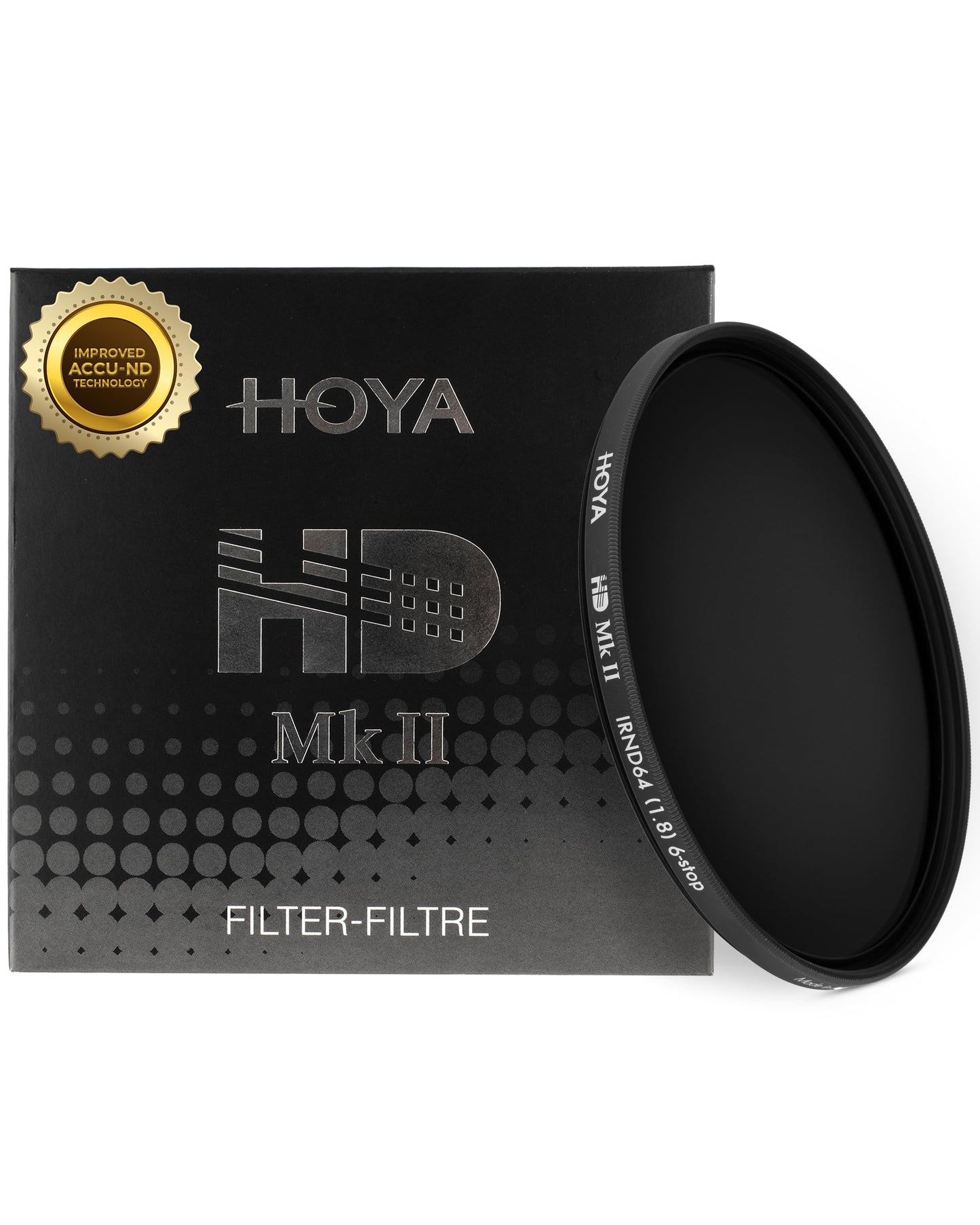 Hoya 72mm ND Filter HD Mk II IRND64 - 6-Stop Neutral Density Camera Lens Filter with Black Aluminum Slim Frame - ACCU-ND IR-Cut Tech - Waterproof