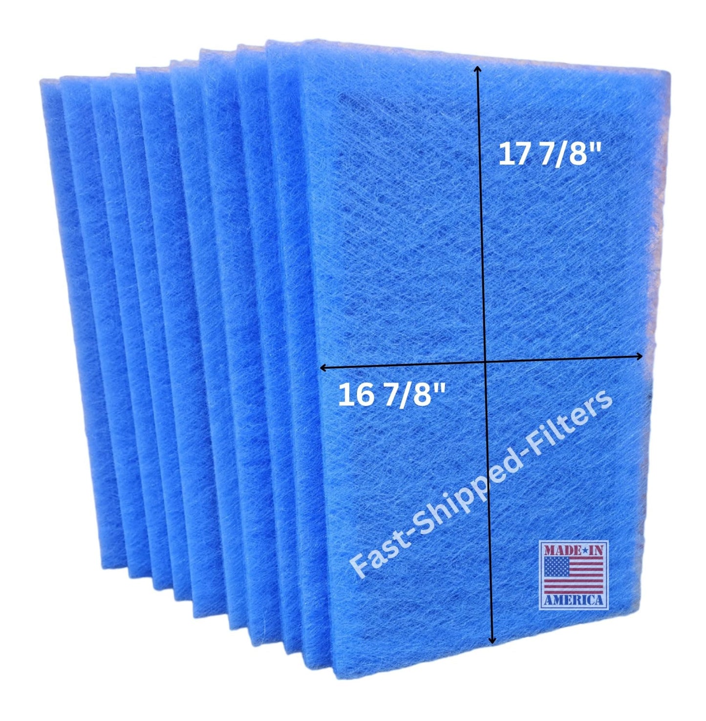 Fast-Shipped-Filters 10 Pack 19 3/8x19 3/8 Replacement Filter Pads Compatible with MicrPower Guard One Hour Air Cleaner 19 3/8x19 3/8 Refill Blue