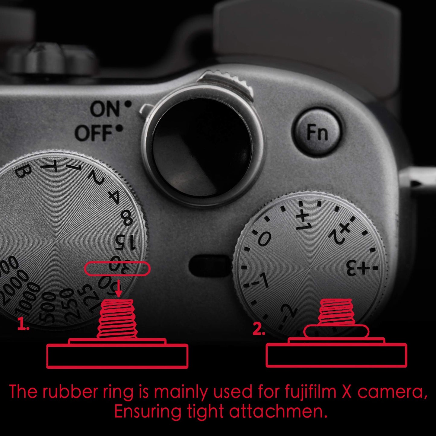 Soft Shutter Release Button (2 Pack/Black) High-end Concave Camera Shutter Button