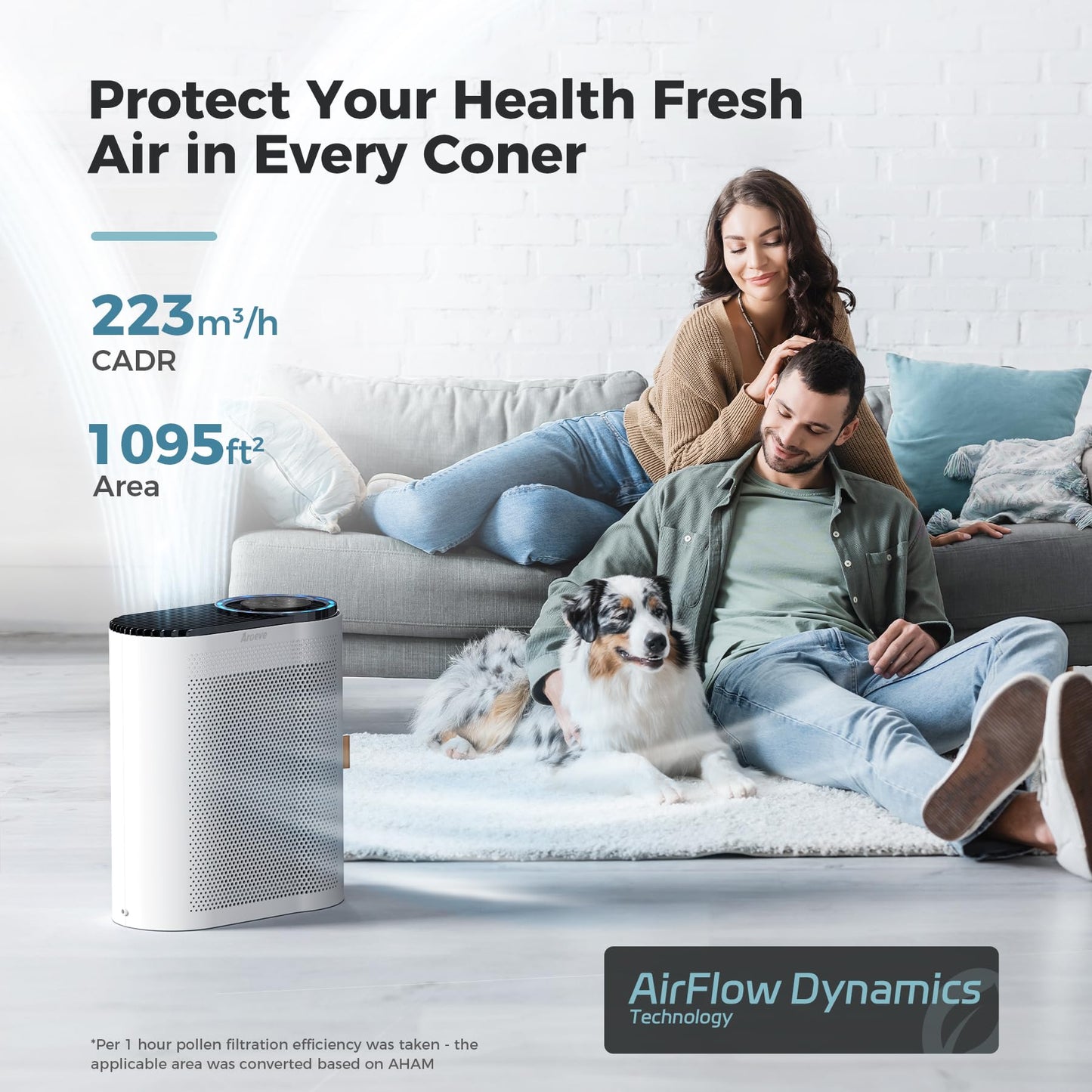 AROEVE Air Purifiers for Home with Air Quality Sensors and Auto-AP04(White)