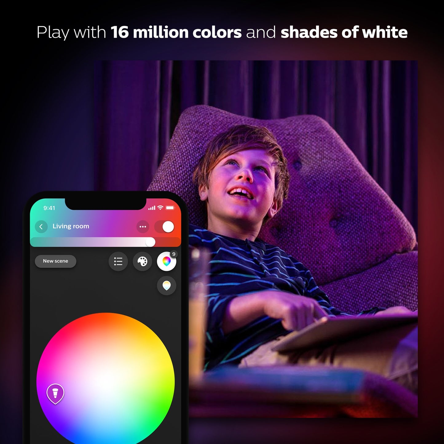Philips Hue Single Premium A19 Smart Bulb, 16 million colors, for most lamps & overhead lights (Hue Hub Required, Works with Alexa), Old Version