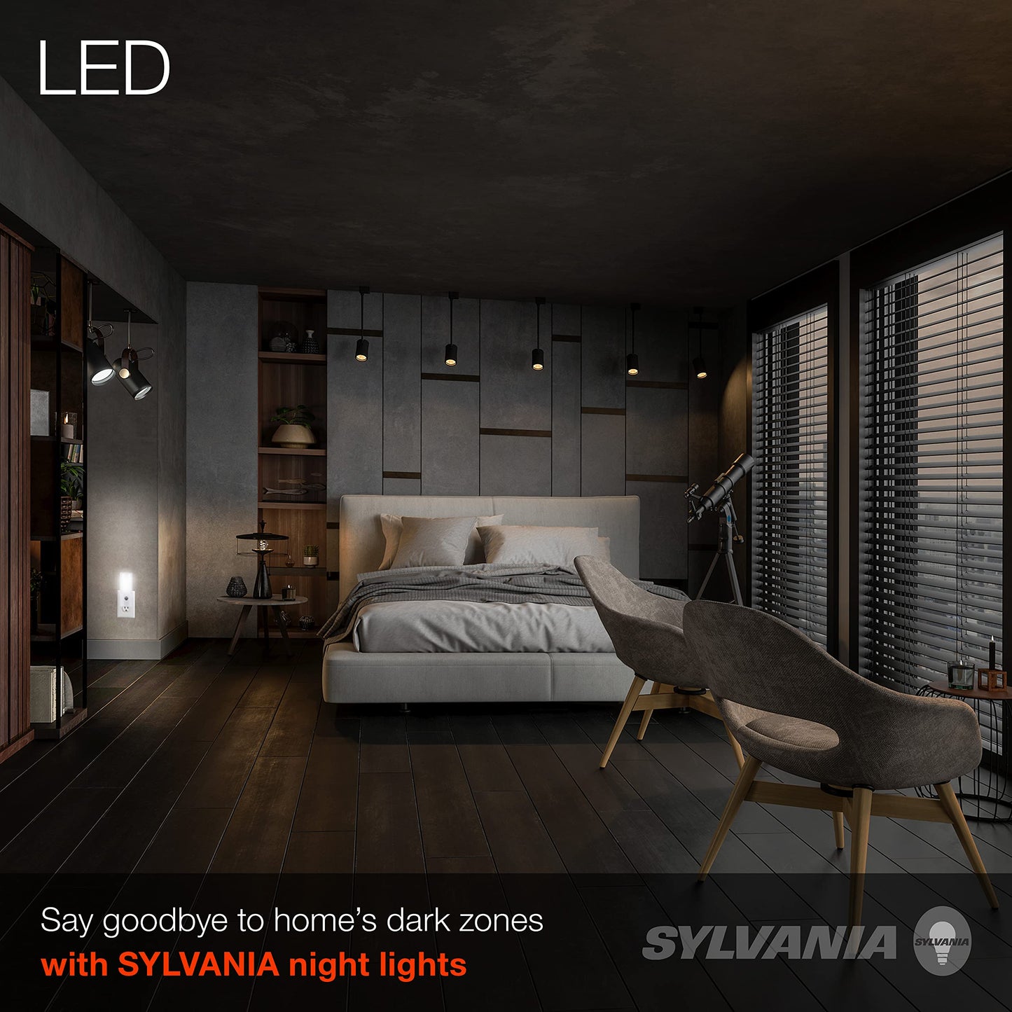 SYLVANIA Automatic Traditional Style Night Light, 10 Lumens, Warm White, 3000K, Plug-In - 1 Pack (64990)