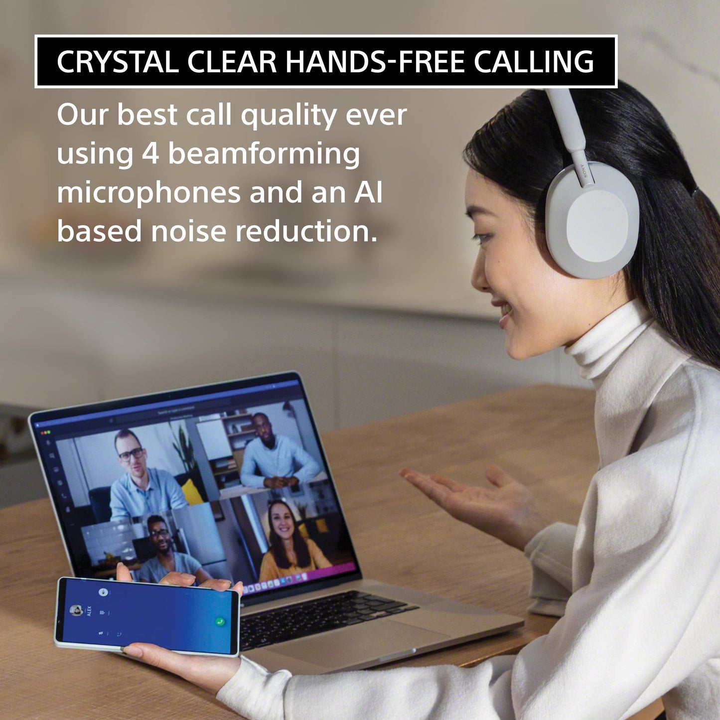 Sony WH-1000XM5 Premium Noise Canceling Wireless Headphones, Auto NC Optimizer, 30-Hour Battery, Alexa Voice Control, Smoky Pink