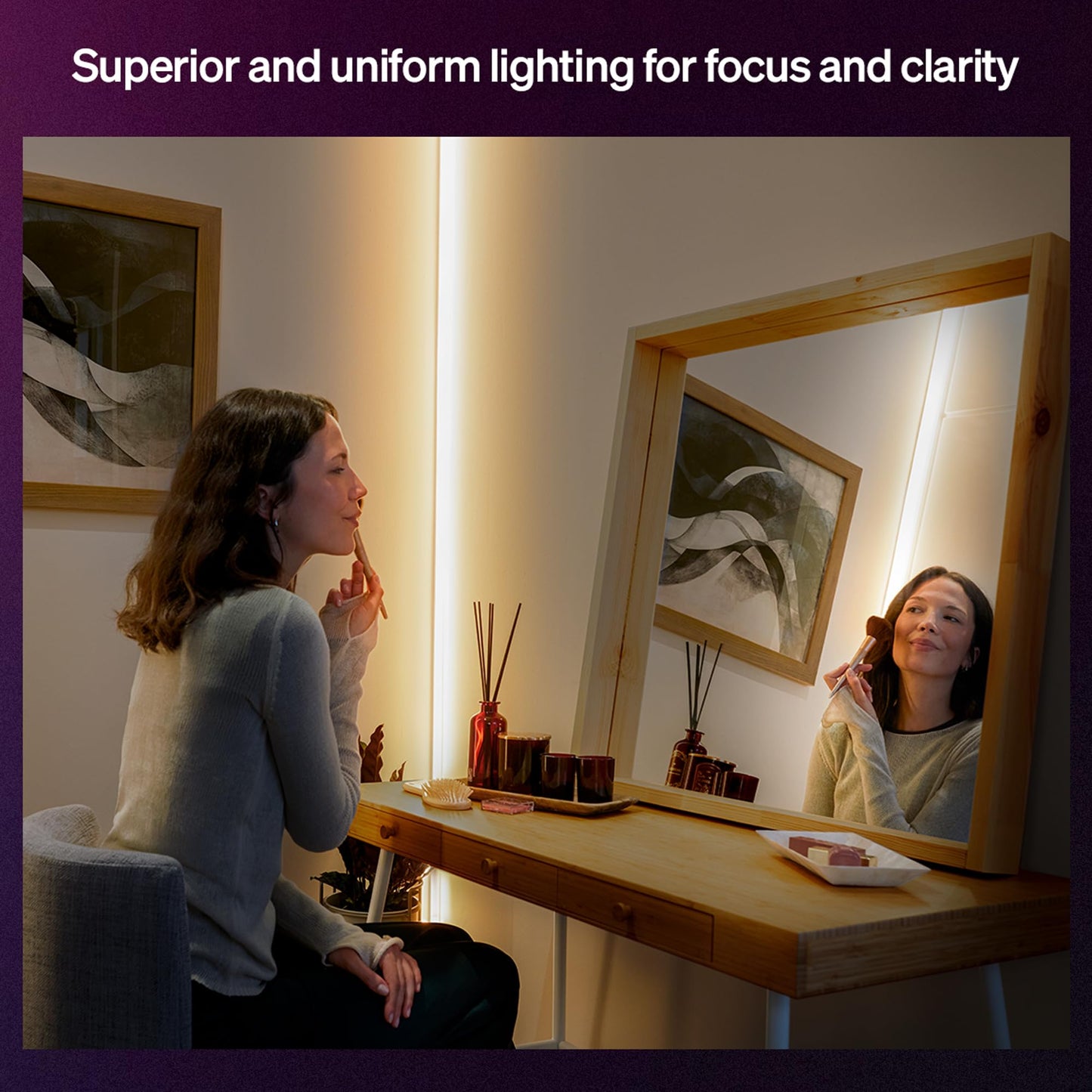 Philips Hue OmniGlow 9.8-Foot Micro LED Strip Light, 2700 lm, Vibrant Color and Ambiance, Flexible Indoor Lighting, Uniform Light, Cuttable, App