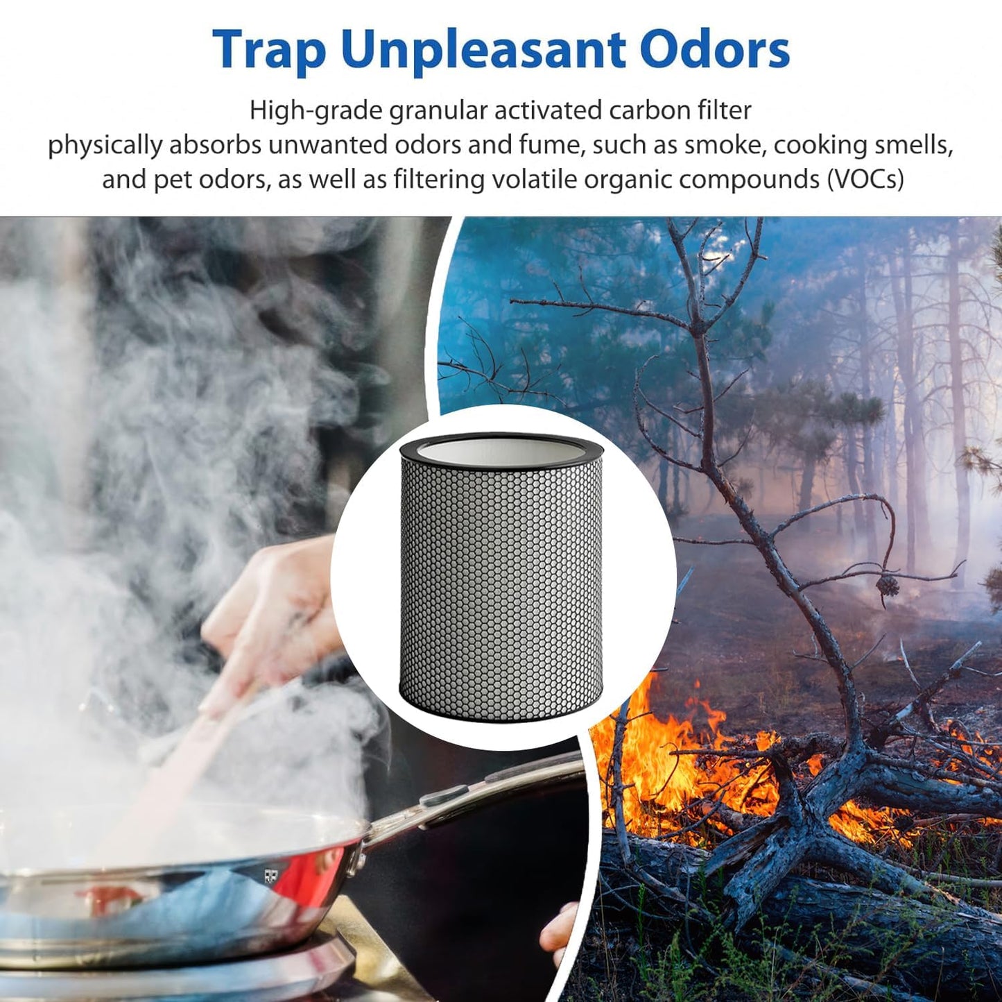 972132-01 H13 Grade Glass Big HEPA Filter Compatible for Dyson Purifier BP03 and BP04 (Big), Airborne Wildfire, Smoke, Pollen, Pet Dander, and Dust