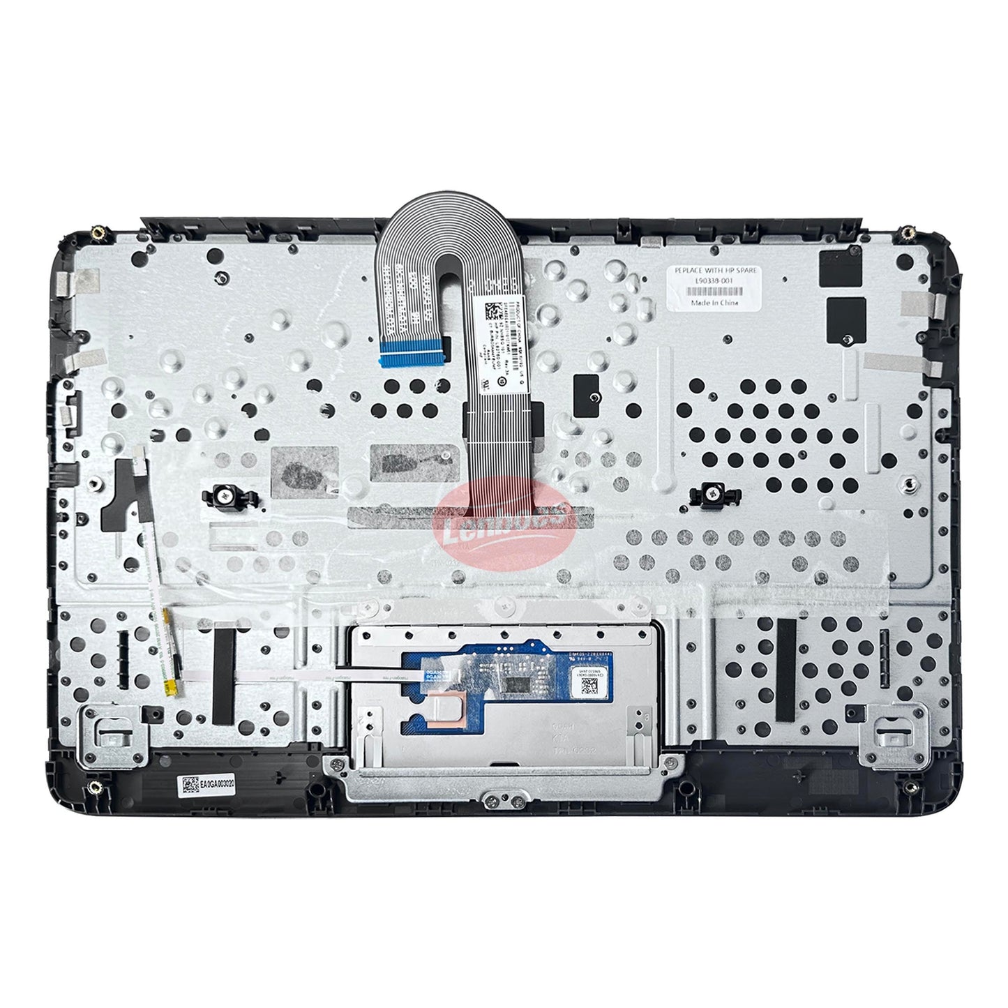 lenboes Laptop Palmrest Upper Case Top Cover with US Keyboard Touchpad Assembly Replacement for HP Chromebook 11 11A G8 EE TPN-Q232 L90338-001 Gray