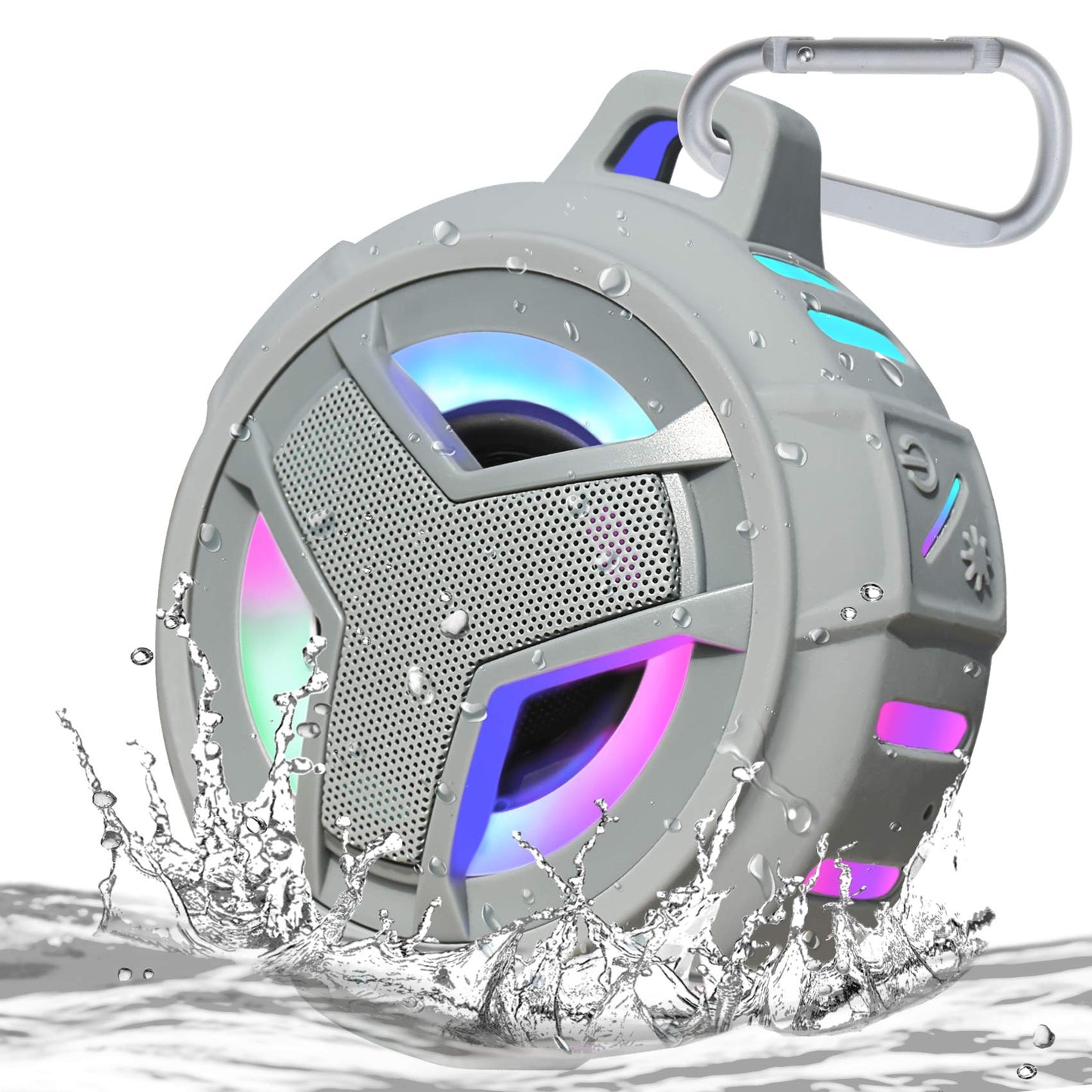 EBODA Shower Bluetooth Speaker, IPX7 Waterproof Portable Floating Speakers with Loud HD Sound, True Wireless Stereo Speaker with LED Light, 24H Play