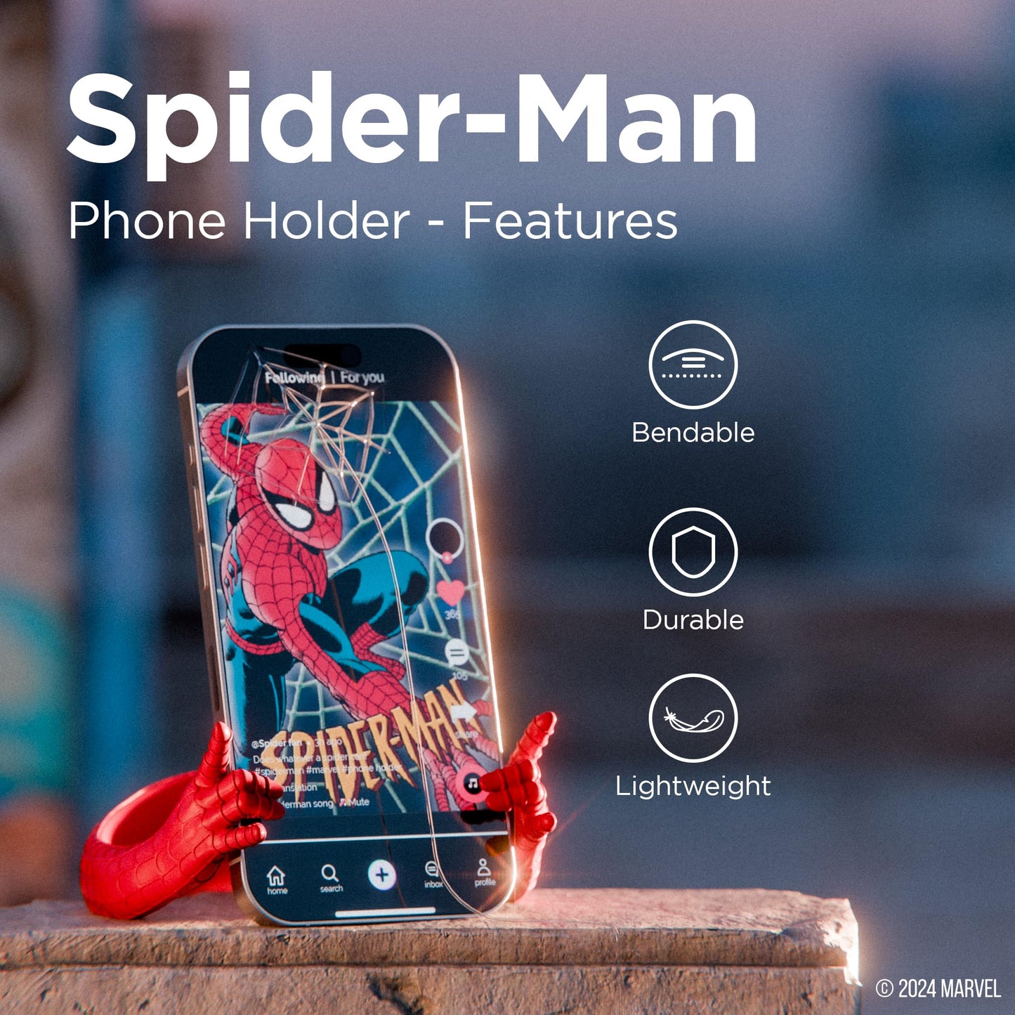 iJoy Marvel Spiderman Hands Phone Stand for Desk- Marvel Avengers Spider Man Phone Holder for Home/Office/More | Spider-Man Gifts for Men, Boys, Girls