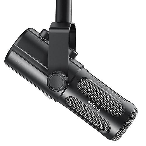 FIFINE Podcast Microphone, USB/XLR Vocal Dynamic Microphone for Streaming, Recording, Broadcast, Content Creator, Studio Microphone for PC with Mute