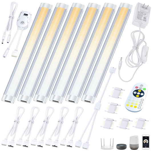 Smart Under Cabinet Lighting with Motion Sensor, Alexa Google Compatible Under Cabinet Lights, Wireless Remote Plug in Control Under Counter Light